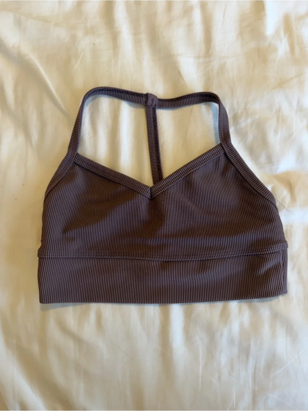 Five dancewear ribbed purple mauve racer back triangle sports bra